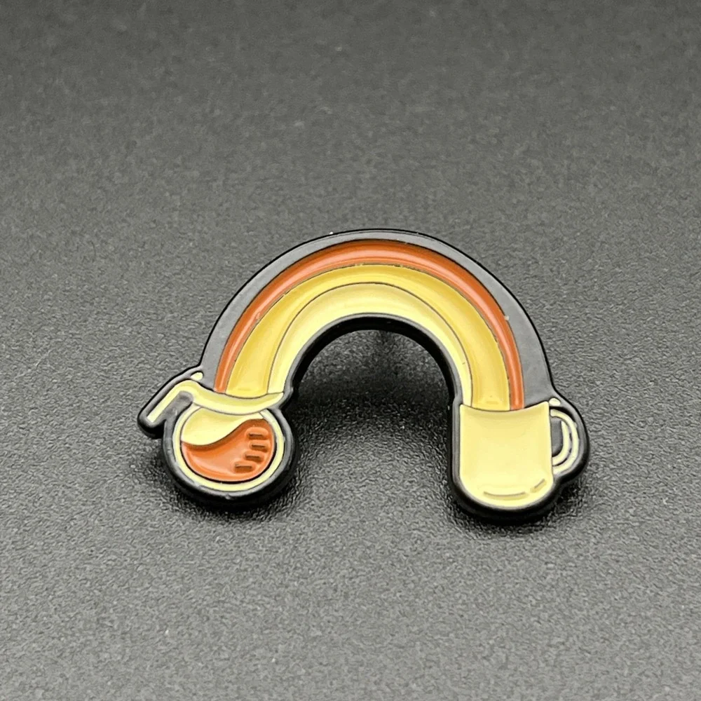 Coffee Pot Cup Mug Rainbow Cute Enamel Lapel Hat Pin